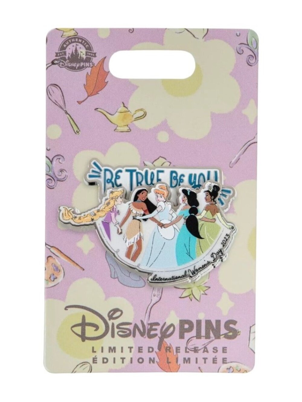 Disney Princess International Women's Day Rapunzel Tiana Jasmine Cinderella Pin